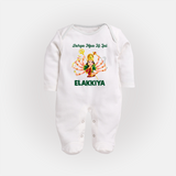 Durga Maa Ki Jai Goddess Baby Full Body Suit - WHITE - New Born (Chest 7.5")
