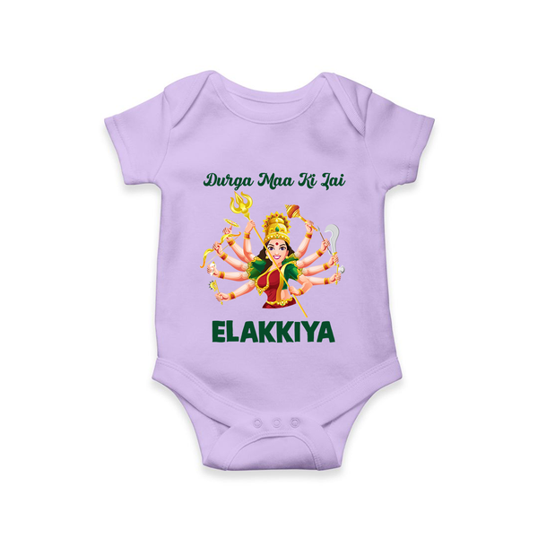 Durga Maa Ki Jai Goddess Baby Romper - LILAC - New Born (Chest 14")