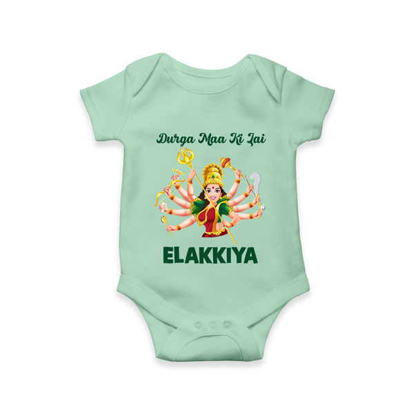 Durga Maa Ki Jai Goddess Baby Romper - MINT GREEN - New Born (Chest 14")