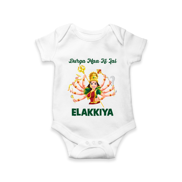 Durga Maa Ki Jai Goddess Baby Romper - WHITE - New Born (Chest 14")