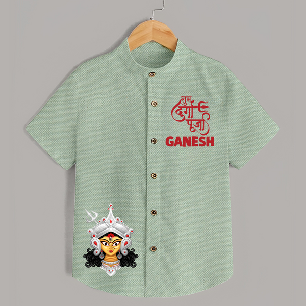 Shubh Durga Maa Divine Goddess Face Shirt - MINT GREEN - 0 - 6 Months Old (Chest 23")