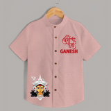 Shubh Durga Maa Divine Goddess Face Shirt - PEACH - 0 - 6 Months Old (Chest 23")