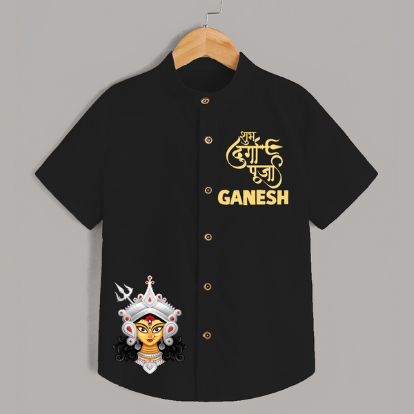 Shubh Durga Maa Divine Goddess Face Shirt - BLACK - 0 - 6 Months Old (Chest 23")