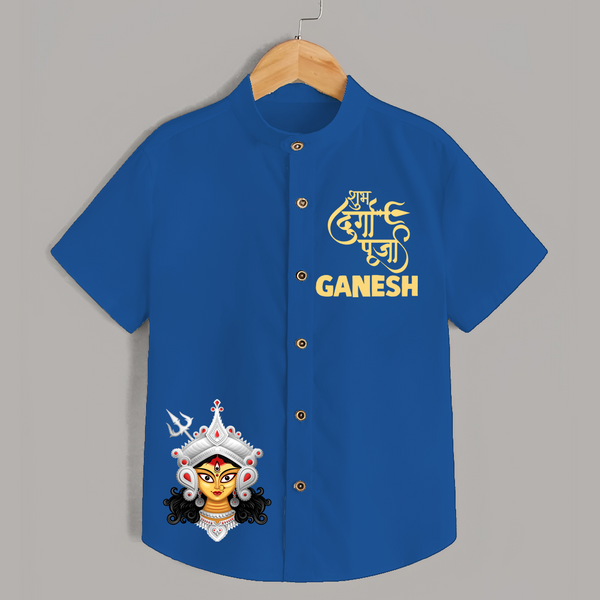 Shubh Durga Maa Divine Goddess Face Shirt - COBALT BLUE - 0 - 6 Months Old (Chest 23")
