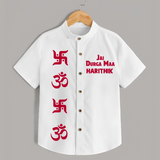 Jai Durga Maa Om & Swastik Shirt - WHITE - 0 - 6 Months Old (Chest 23")