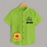 Divine Durga Maa Traditional Goddess Face Shirt - LIME GREEN - 0 - 6 Months Old (Chest 23")
