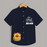Divine Durga Maa Traditional Goddess Face Shirt - NAVY BLUE - 0 - 6 Months Old (Chest 23")