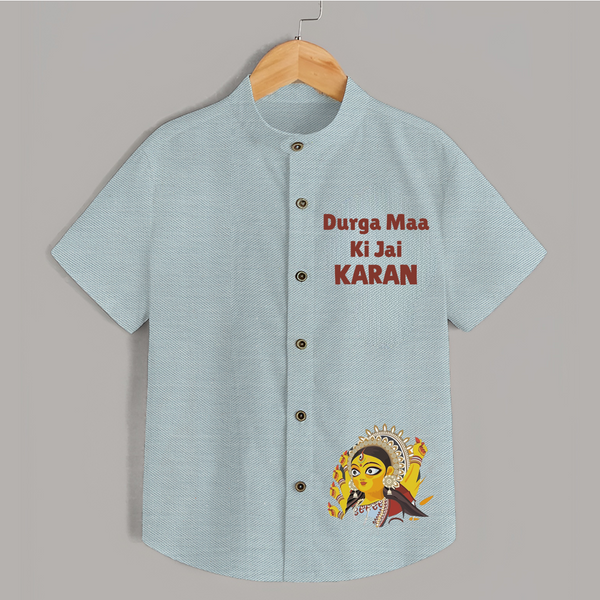 Durga Maa Ki Jai Goddess Face Shirt - ARCTIC BLUE - 0 - 6 Months Old (Chest 23")