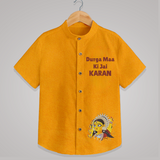Durga Maa Ki Jai Goddess Face Shirt - CHROME YELLOW - 0 - 6 Months Old (Chest 23")