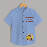 Durga Maa Ki Jai Goddess Face Shirt - SKY BLUE - 0 - 6 Months Old (Chest 23")