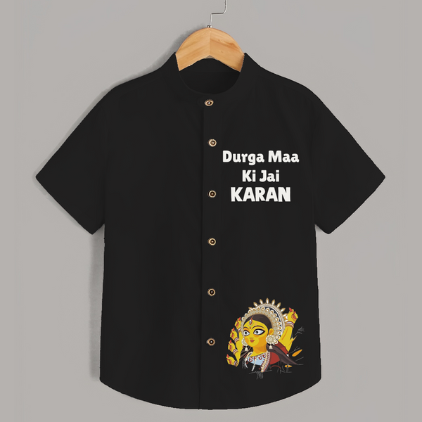 Durga Maa Ki Jai Goddess Face Shirt - BLACK - 0 - 6 Months Old (Chest 23")