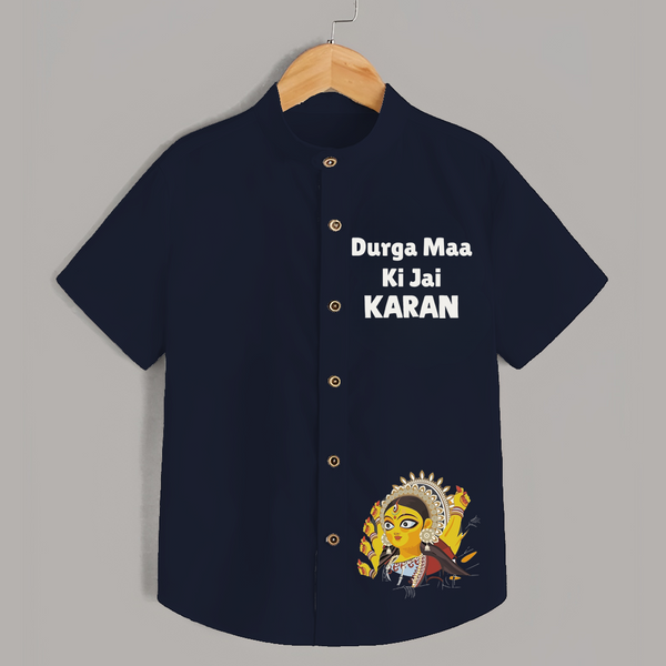Durga Maa Ki Jai Goddess Face Shirt - NAVY BLUE - 0 - 6 Months Old (Chest 23")