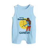 My First Dussehra Little Archer Button Romper - BABY BLUE - New Born (Chest 18")