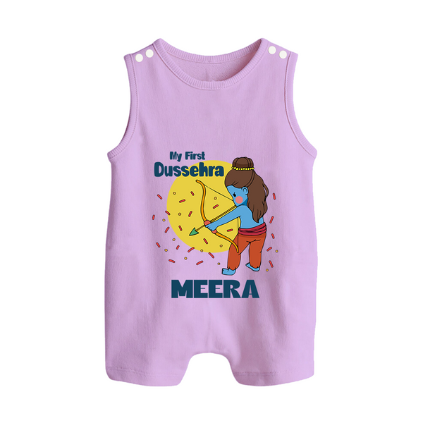 My First Dussehra Romper Suit | Personalized Baby Festival Outfit - LILAC - 0 - 5 Months Old (Chest 18")