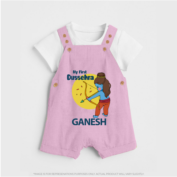 My First Dussehra Little Archer Dungaree - BABY PINK - 0 - 5 Months Old (Chest 18")