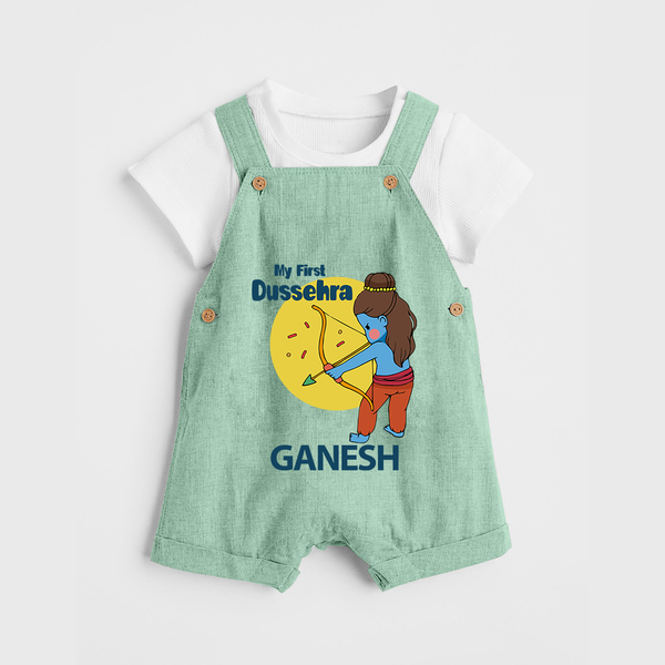 My First Dussehra Little Archer Dungaree - MINT GREEN - 0 - 5 Months Old (Chest 18")