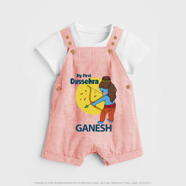 My First Dussehra Little Archer Dungaree - PEACH - 0 - 5 Months Old (Chest 18")