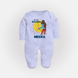 My First Dussehra Sleep Suit | Personalized Baby Festival Outfit - BABY BLUE - New Born (Chest 7.5")