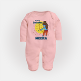 My First Dussehra Sleep Suit | Personalized Baby Festival Outfit - BABY PINK - New Born (Chest 7.5")