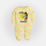 My First Dussehra Little Archer Full Body Suit - PASTEL YELLOW - New Born (Chest 7.5")
