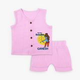 My First Dussehra Little Archer Jabla Set - BABY PINK - 0 - 3 Months Old (Chest 9.8")