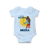 My First Dussehra Romper | Personalized Baby Festival Outfit - BABY BLUE - New Born (Chest 14")