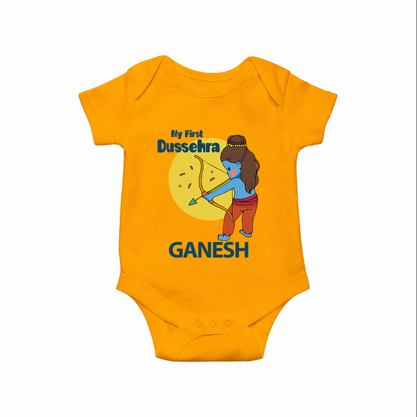 My First Dussehra Little Archer Romper - CHROME YELLOW - New Born (Chest 14")