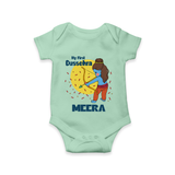 My First Dussehra Romper | Personalized Baby Festival Outfit - MINT GREEN - New Born (Chest 14")