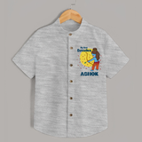 My First Dussehra Shirt | Personalized Baby Festival Outfit - GREY - 0 - 6 Months Old (Chest 23")