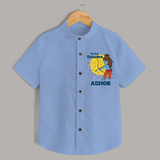 My First Dussehra Shirt | Personalized Baby Festival Outfit - SKY BLUE - 0 - 6 Months Old (Chest 23")