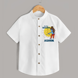 My First Dussehra Shirt | Personalized Baby Festival Outfit - WHITE - 0 - 6 Months Old (Chest 23")