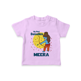 My First Dussehra Tshirt | Personalized Baby Festival Outfit - LILAC - 0-5 Months Old (Chest 17")