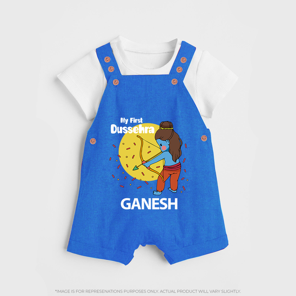 My First Dussehra Little Archer Dungaree - COBALT BLUE - 0 - 5 Months Old (Chest 18")