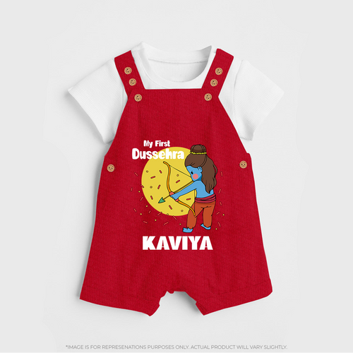 My First Dussehra Dungaree Set | Personalized Baby Festival Outfit