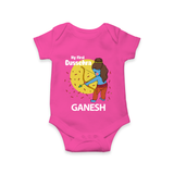 My First Dussehra Little Archer Romper - HOT PINK - New Born (Chest 14")