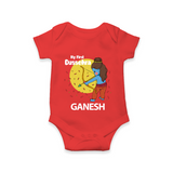 My First Dussehra Little Archer Romper - RED - New Born (Chest 14")
