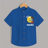 My First Dussehra Shirt | Personalized Baby Festival Outfit - COBALT BLUE - 0 - 6 Months Old (Chest 23")