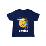 My First Dussehra Tshirt | Personalized Baby Festival Outfit - NAVY BLUE - 0-5 Months Old (Chest 17")