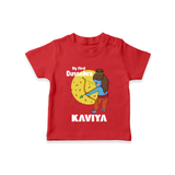My First Dussehra Tshirt | Personalized Baby Festival Outfit - RED - 0-5 Months Old (Chest 17")