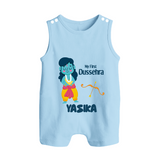 Baby's First Dussehra Romper Suit | Custom Romper Suit for Little Devotees - BABY BLUE - 0 - 5 Months Old (Chest 18")