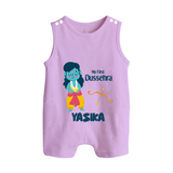 Baby's First Dussehra Romper Suit | Custom Romper Suit for Little Devotees - LILAC - 0 - 5 Months Old (Chest 18")