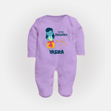 Baby's First Dussehra Sleep Suit | Custom Sleep Suit for Little Devotees - LILAC - New Born (Chest 7.5")
