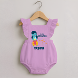 Baby's First Dussehra Romper Frock | Custom Romper Frock for Little Devotees - BABY PINK - 0 - 3 Months Old (Chest 19")
