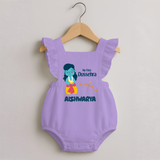 My First Dussehra Divine Princess Bow Romper frock - LILAC - 0 - 3 Months Old (Chest 19")