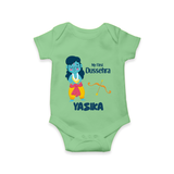 Baby's First Dussehra Romper | Custom Romper for Little Devotees - GREEN - New Born (Chest 14")