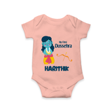 My First Dussehra Divine Princess Bow Romper - PEACH - New Born (Chest 14")