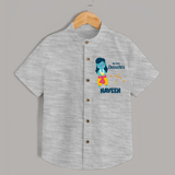 Baby's First Dussehra Shirt | Custom Shirt for Little Devotees - GREY - 0 - 6 Months Old (Chest 23")