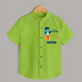 Baby's First Dussehra Shirt | Custom Shirt for Little Devotees - LIME GREEN - 0 - 6 Months Old (Chest 23")