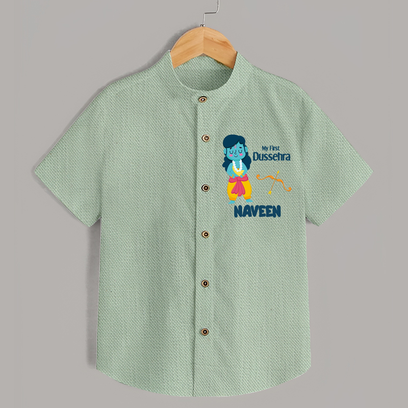 Baby's First Dussehra Shirt | Custom Shirt for Little Devotees - MINT GREEN - 0 - 6 Months Old (Chest 23")