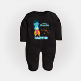 My First Dussehra Divine Princess Bow Full Body Suit - BLACK - New Born (Chest 7.5")